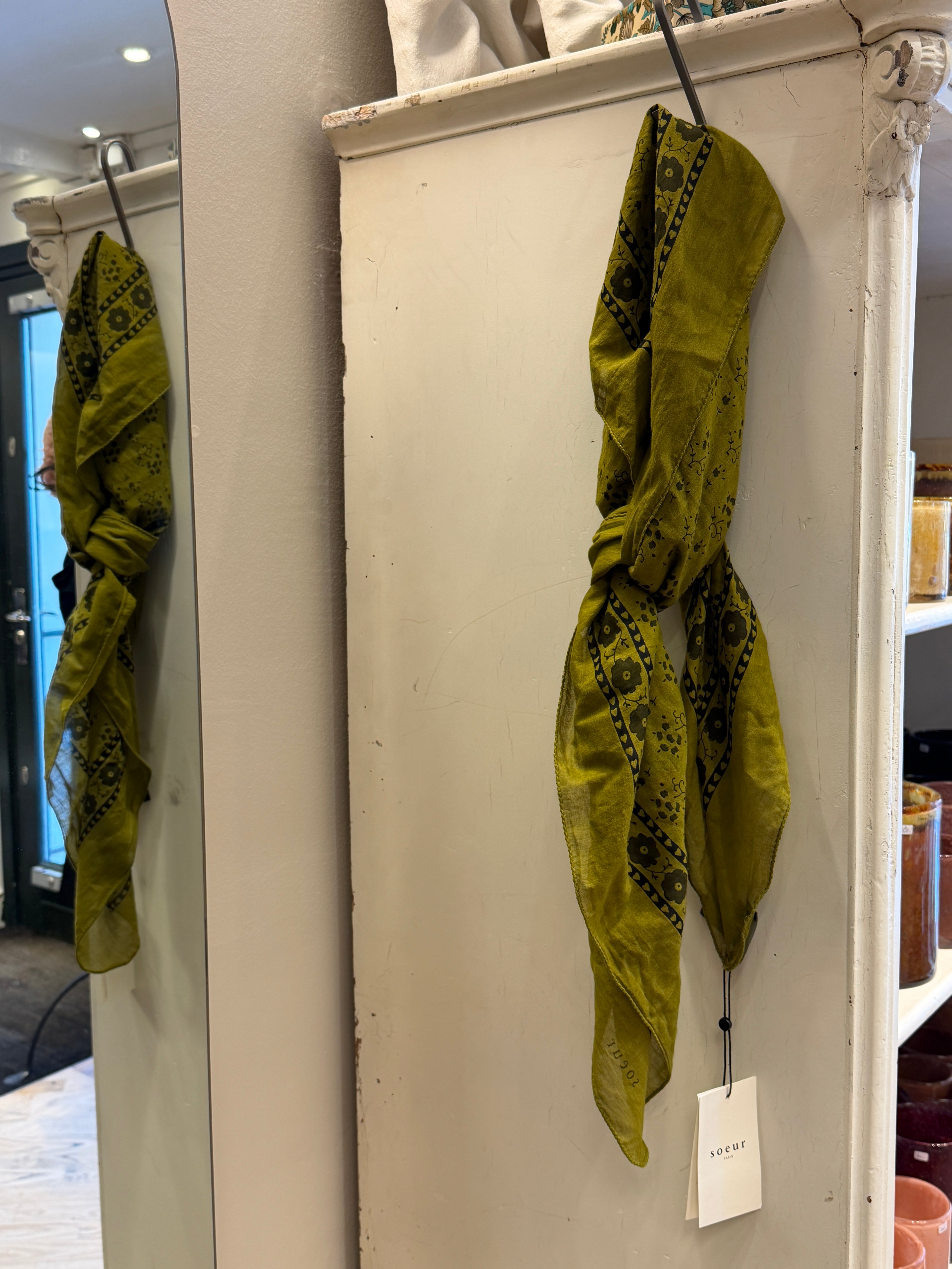 Classique scarf in printed cotton voile  - absinthe