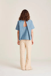 Montgomery bluse - White flower denim