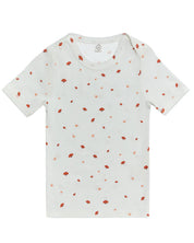 June boatneck t-shirt - rød vifte