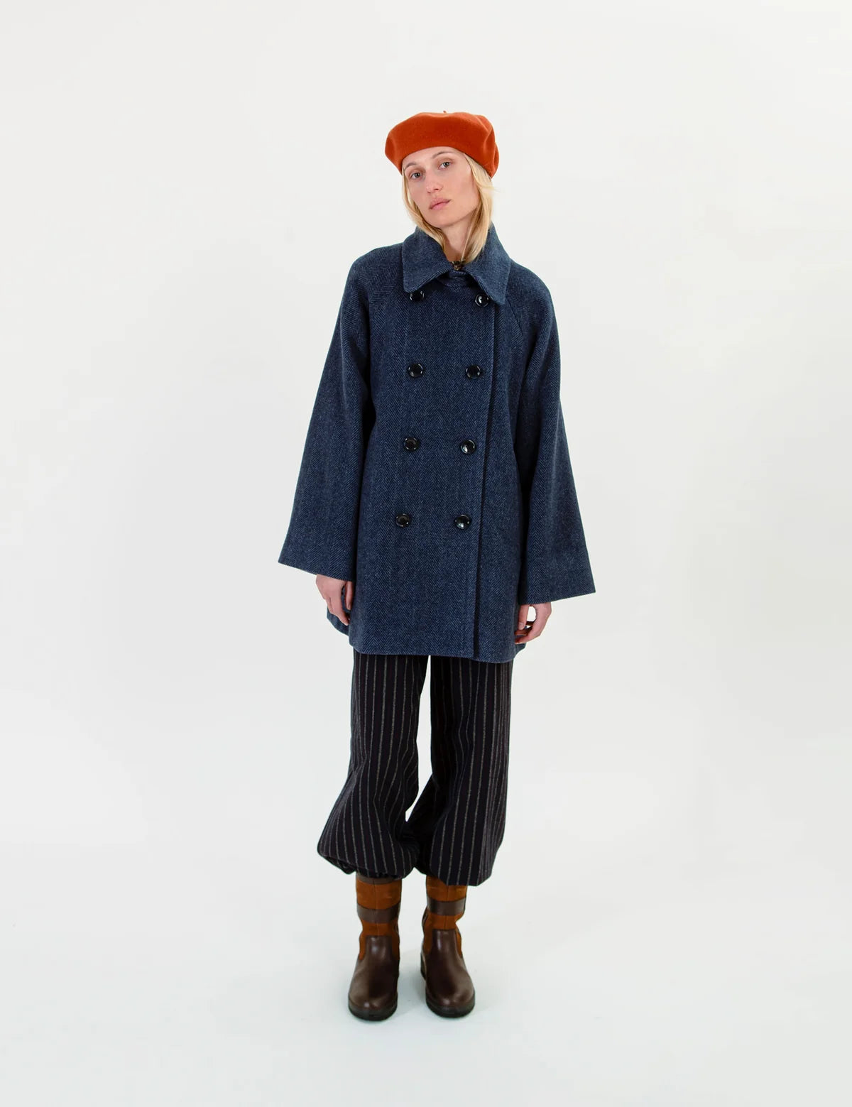 Drew jacket - herringbone blue