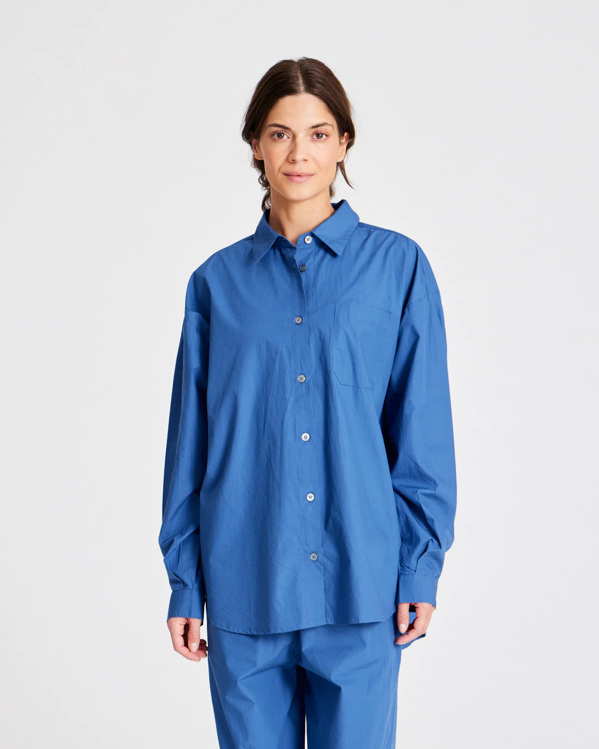 Astrid poplin shirt - clear blue