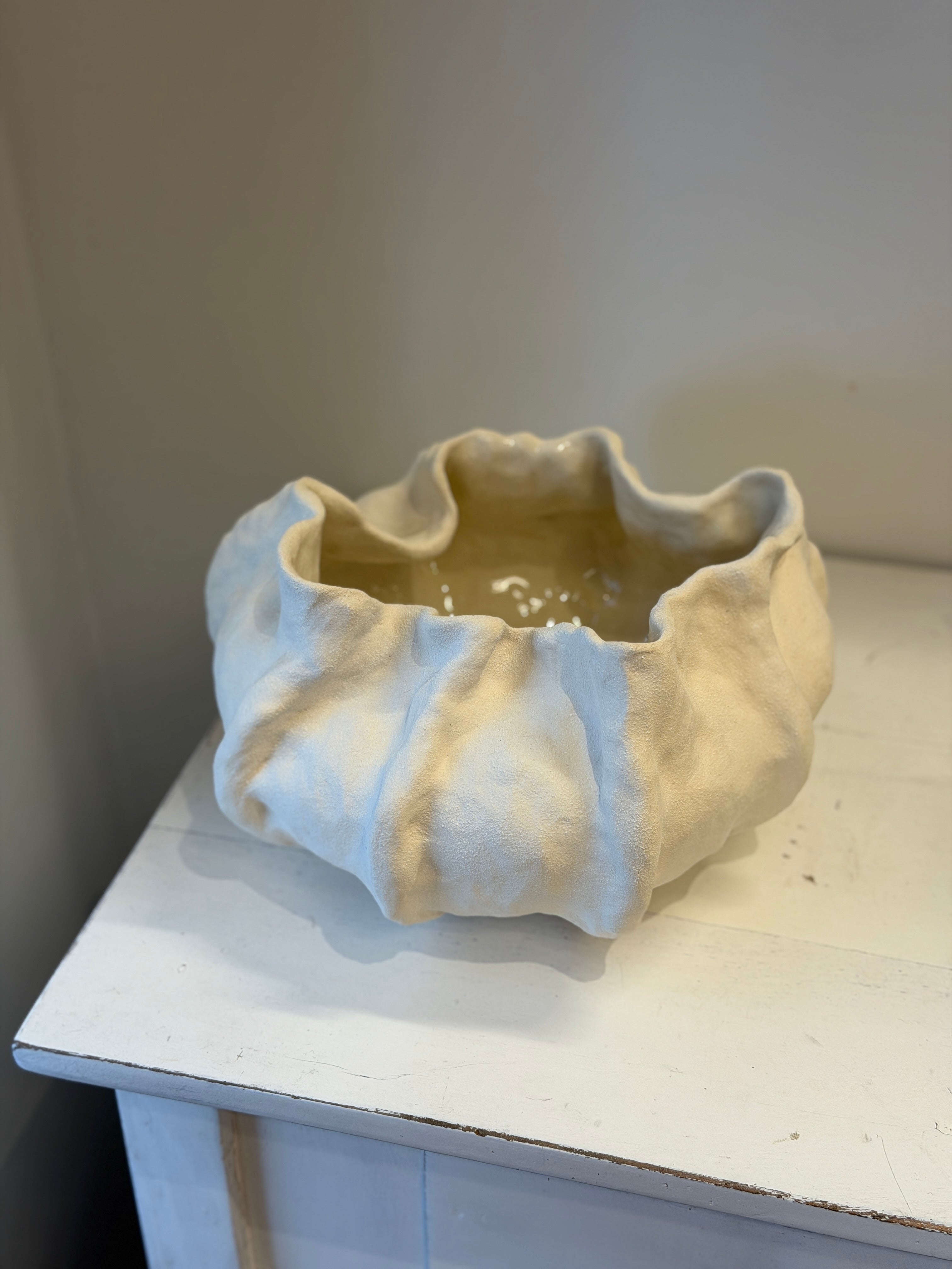 Vase/skulptur - hvid knop