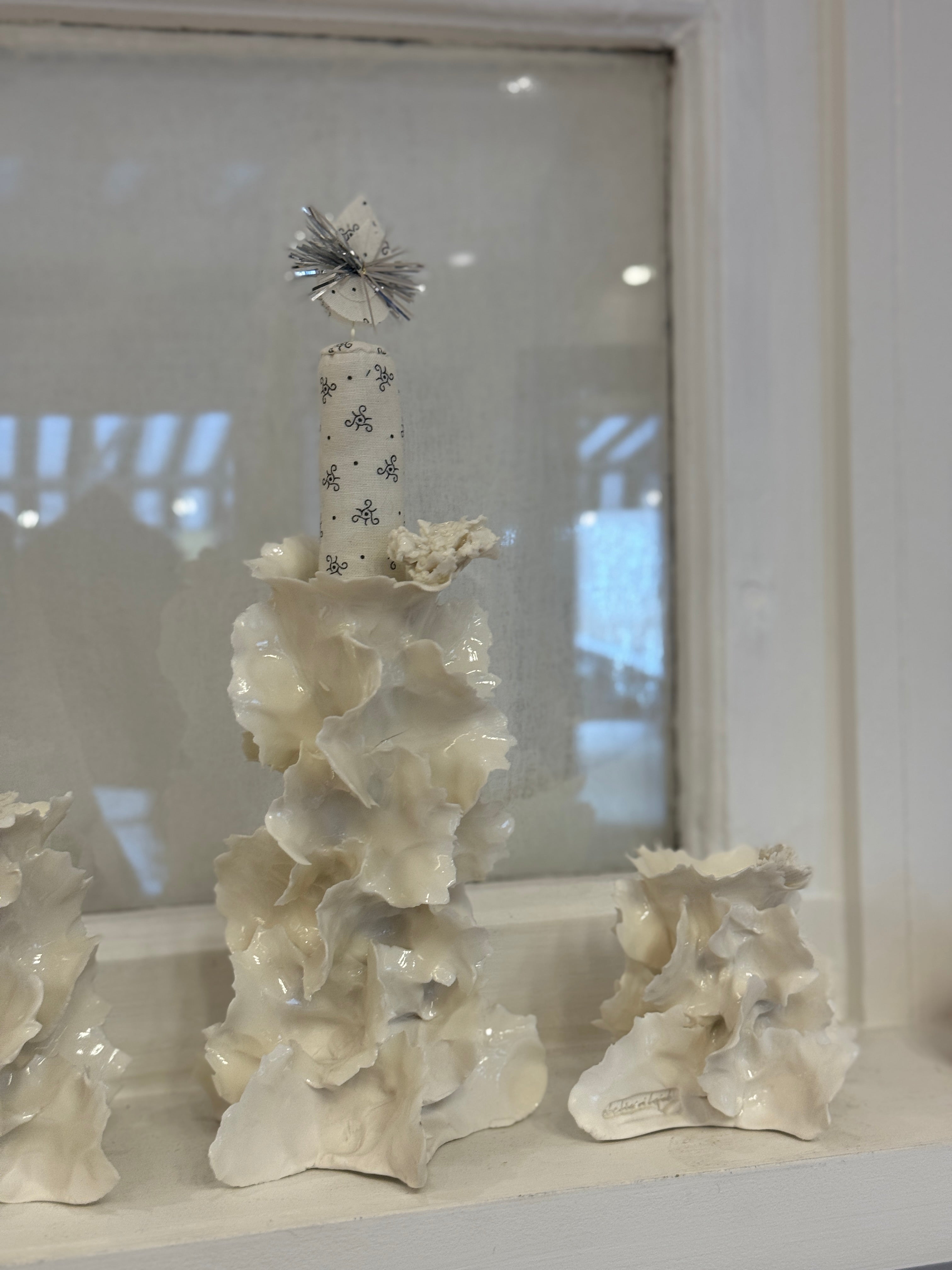Porcelænsstage med isblomst - stor