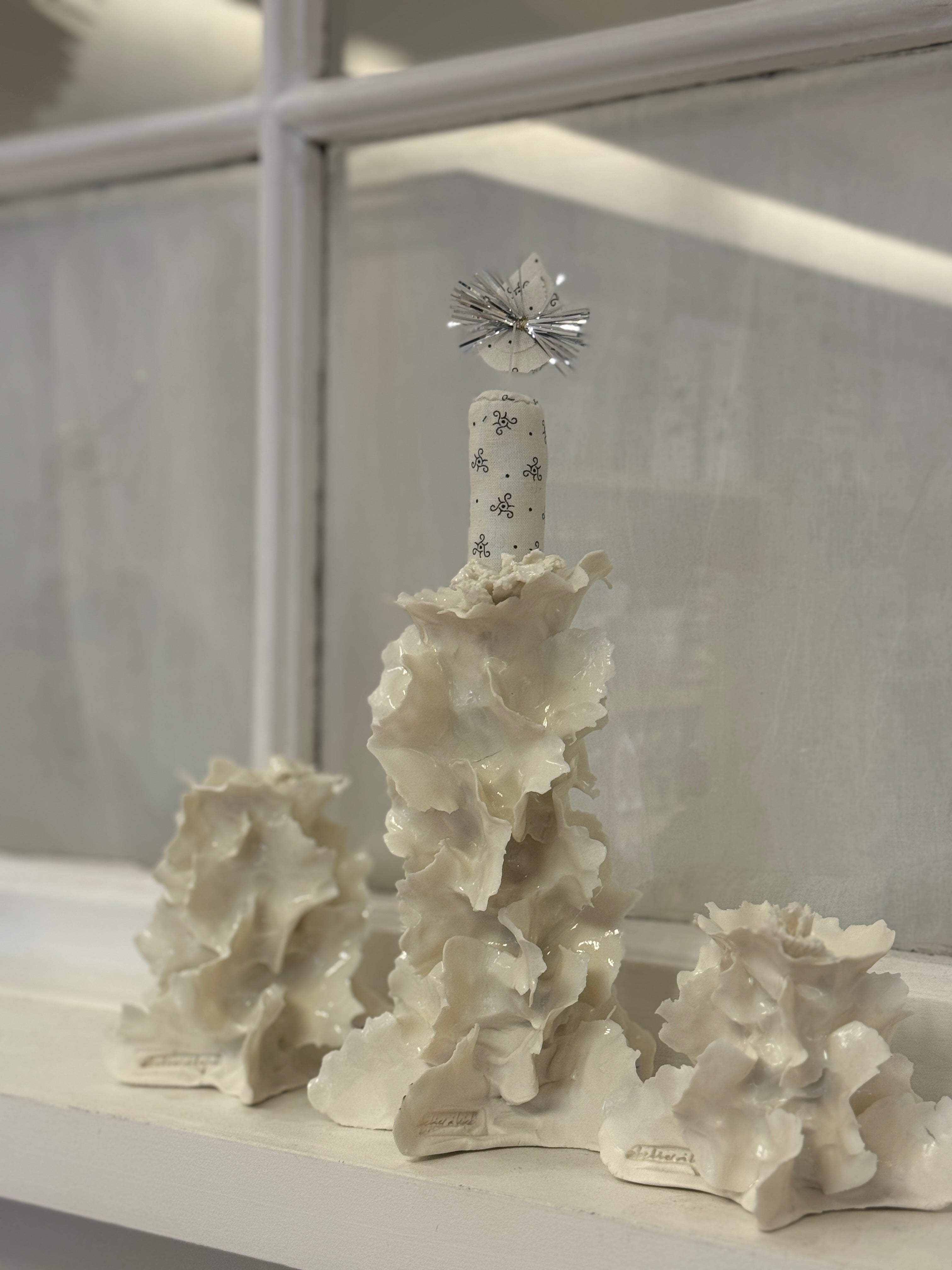 Porcelænsstage med isblomst - stor