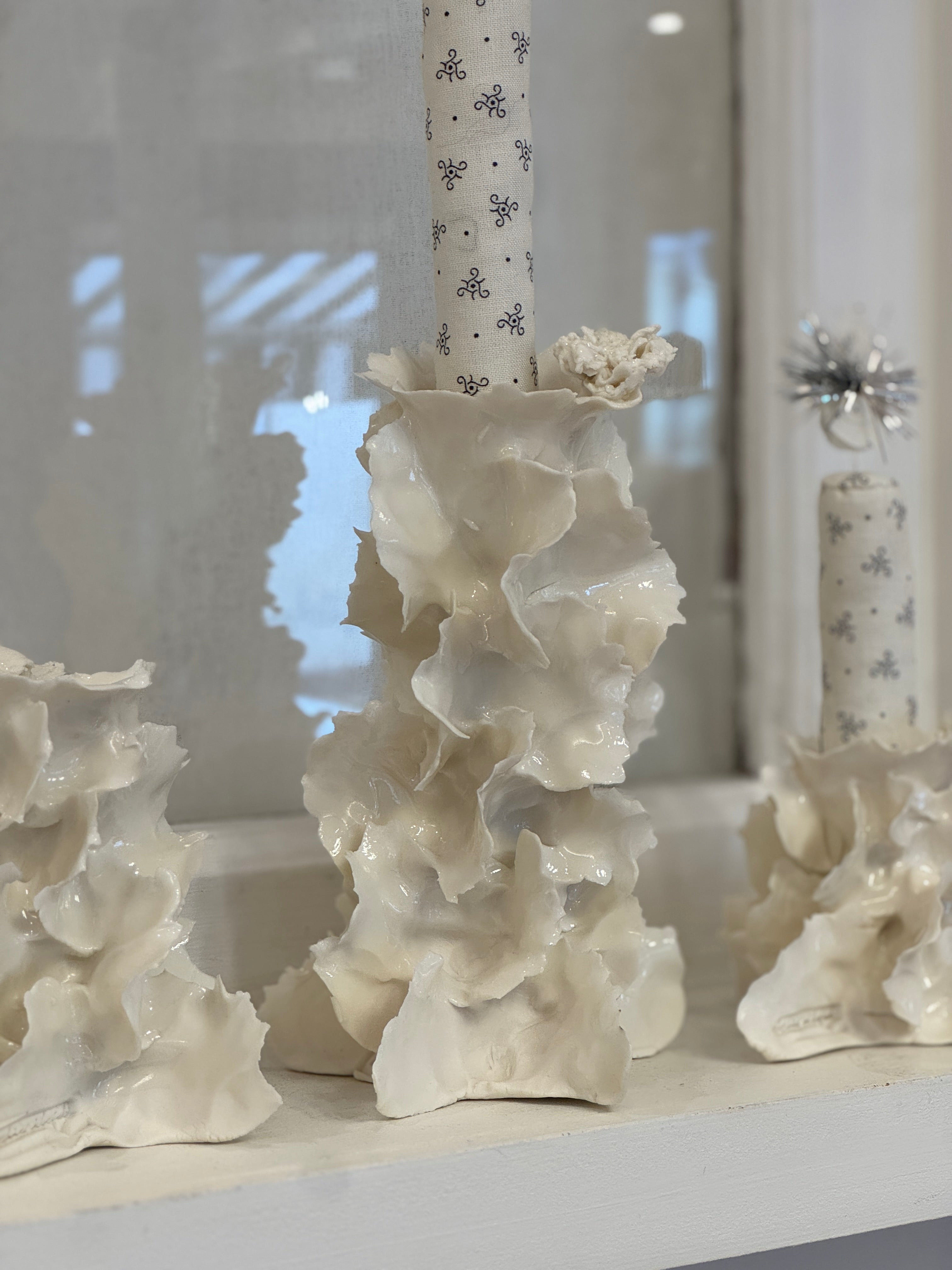 Porcelænsstage med isblomst - stor