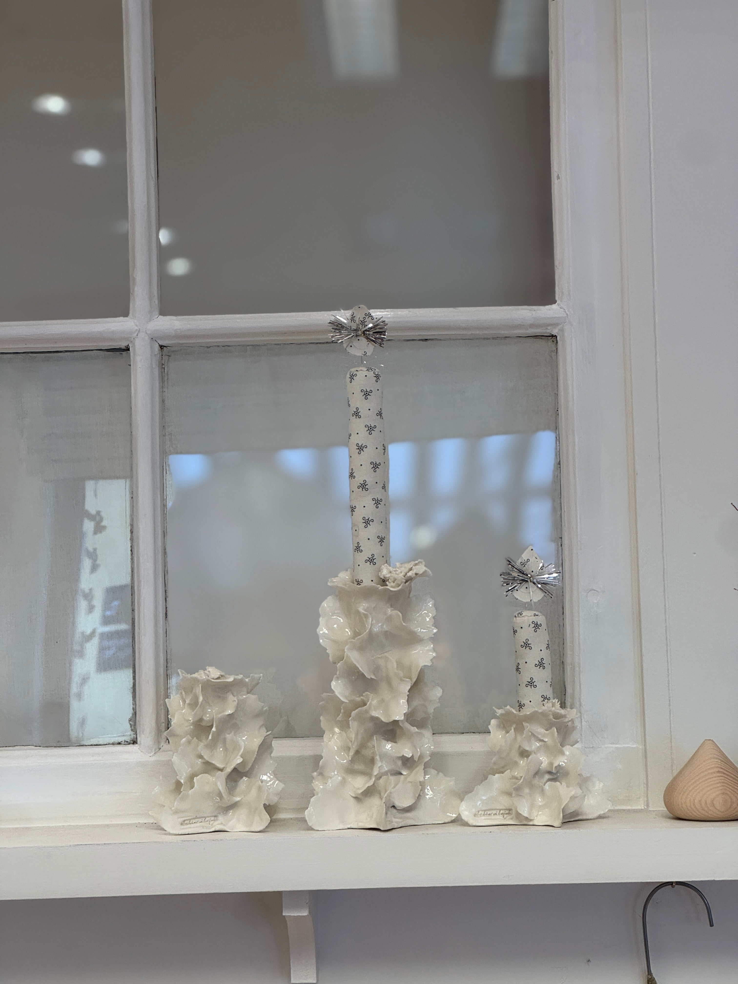 Porcelænsstage med isblomst - stor