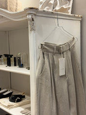 Linen wide box pants - nature