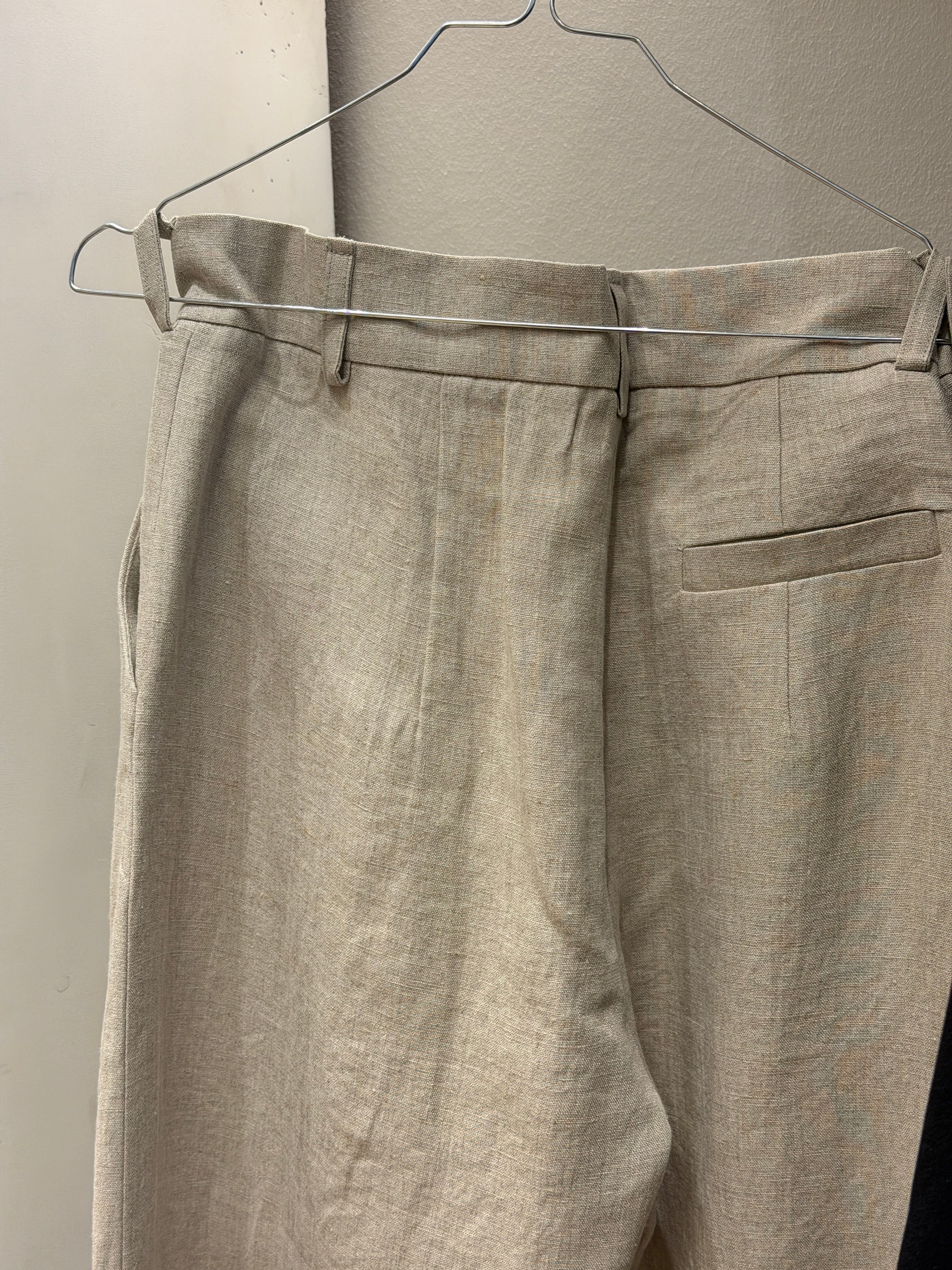 Linen wide box pants - nature