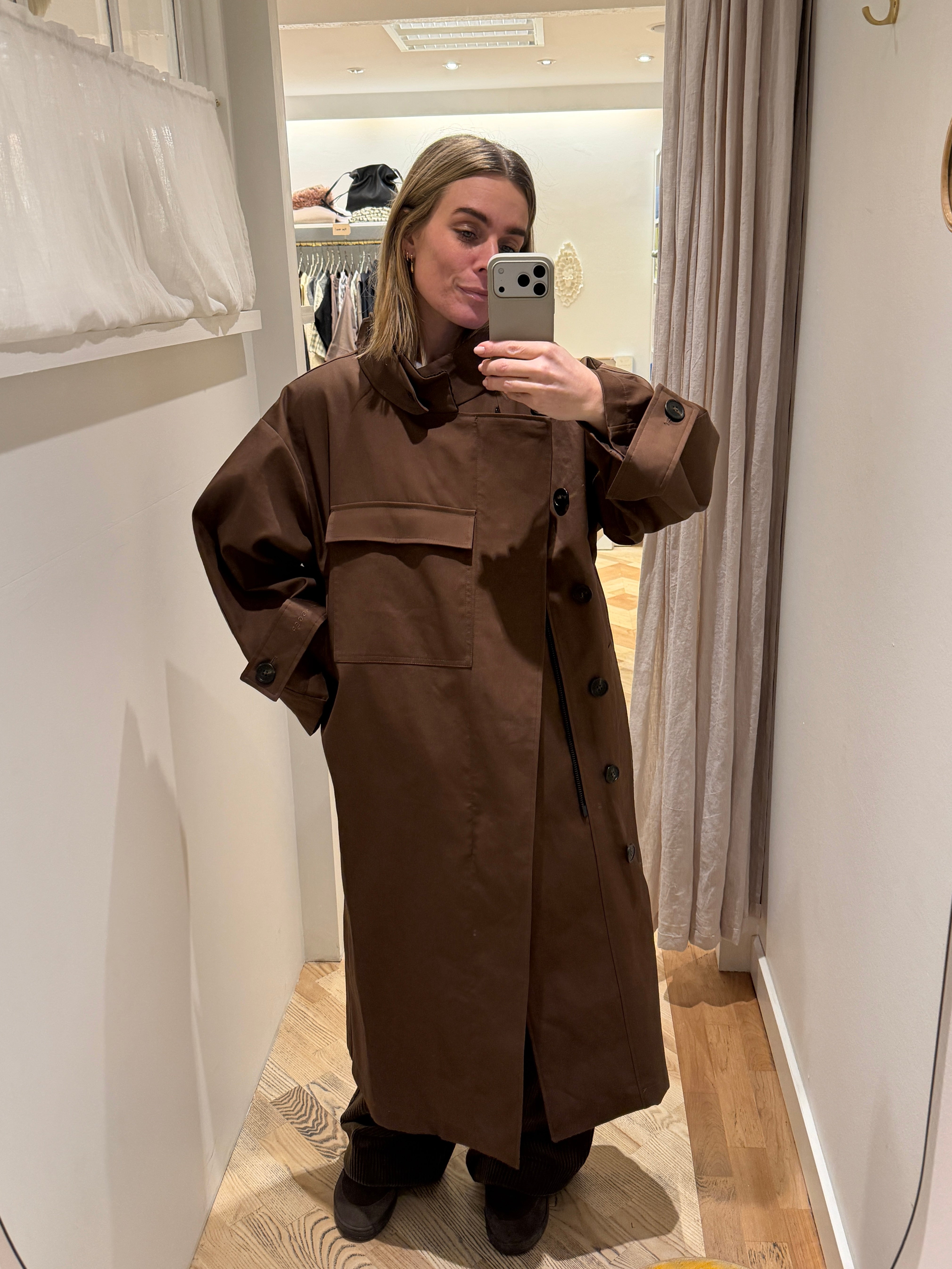 Water resistant coat - Dusty brown