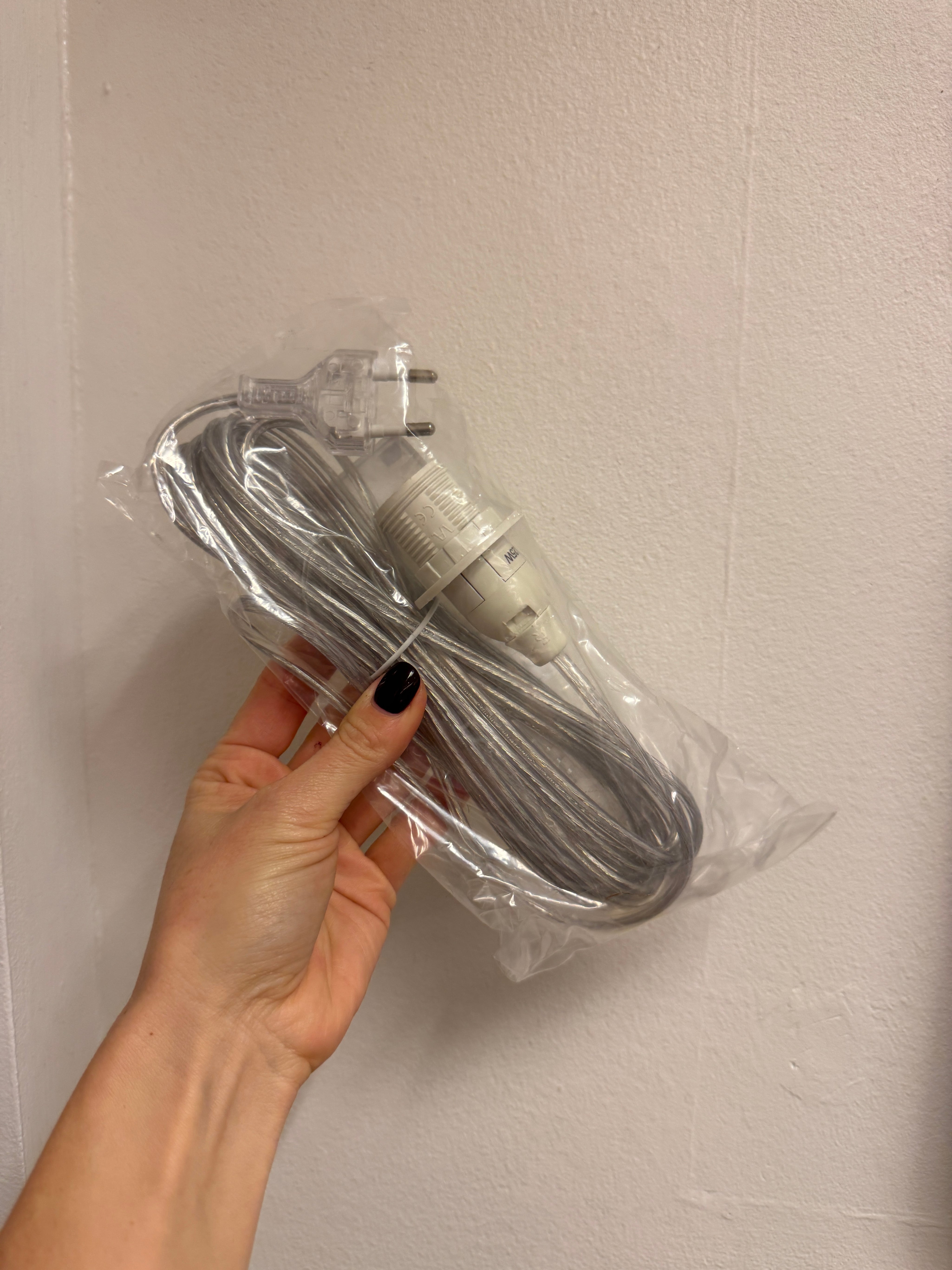 Ledning med afbryder/kabel 5m transparent