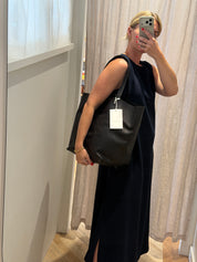 Full grain leather tote bag, Black