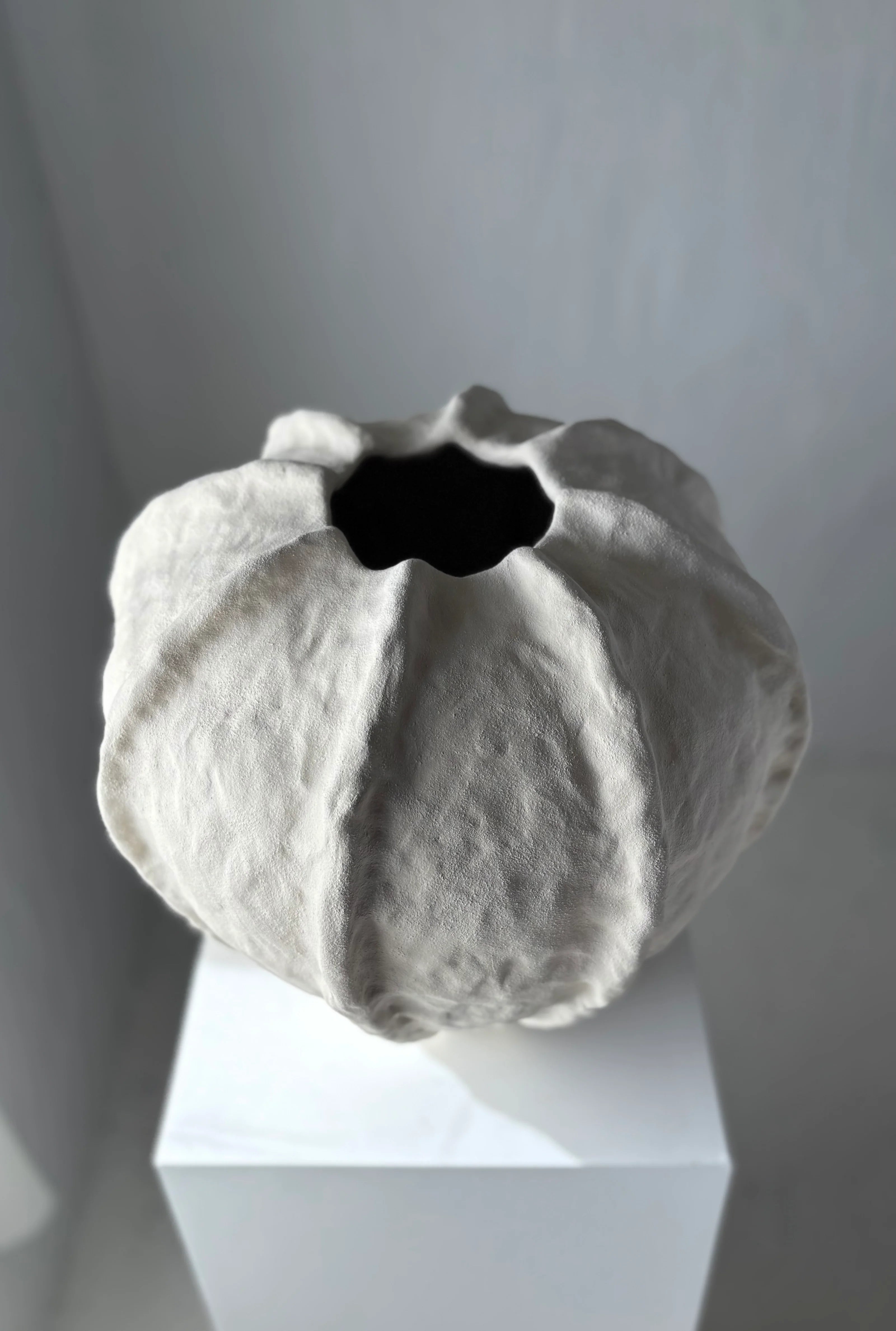 Dråbe gulvvase - hvid