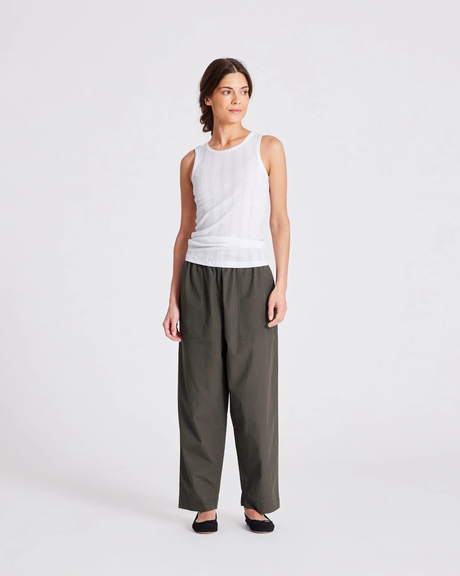 Jasmin poplin pants - Beluga