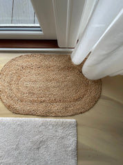 Jute dørmåtte - Oval 50x80