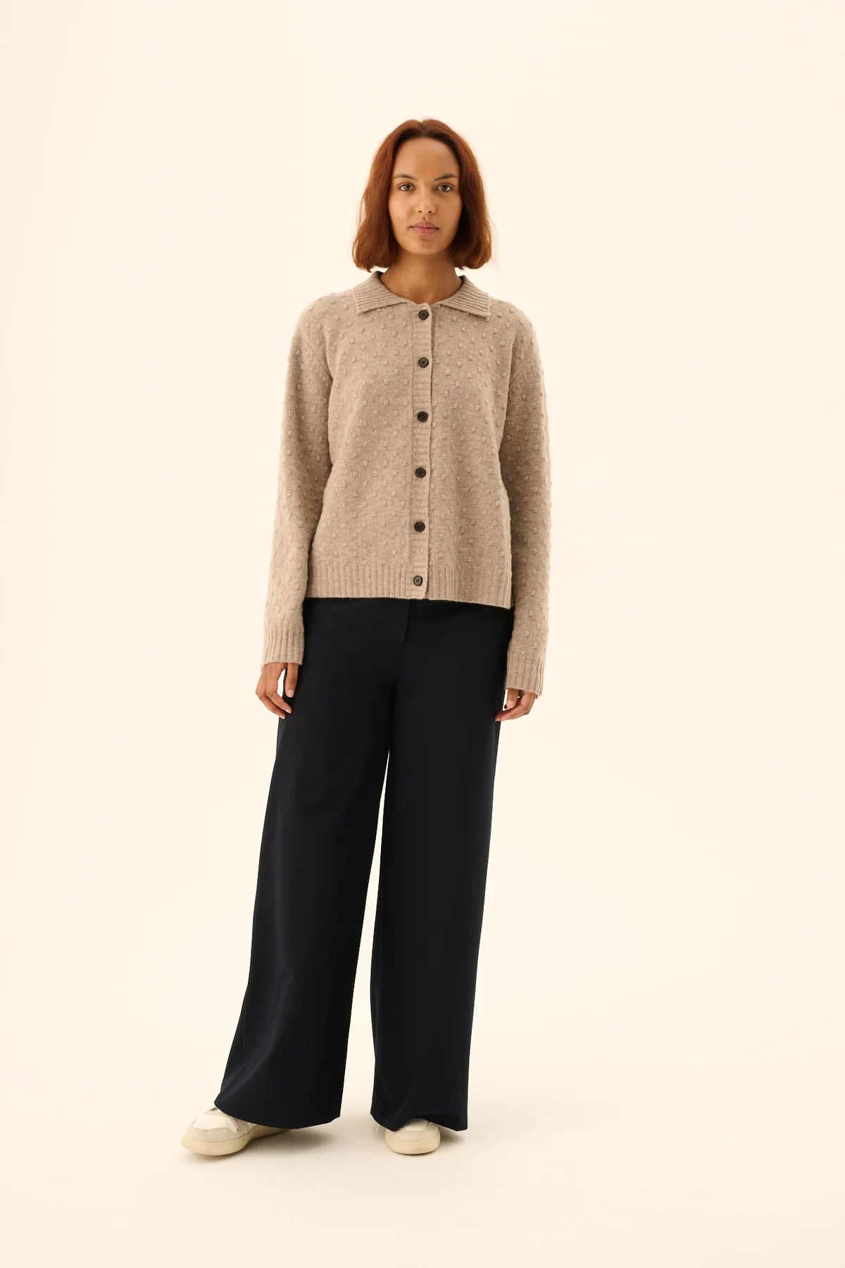 Kian merino cardigan - Taupe