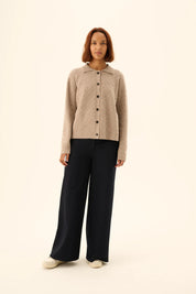 Kian merino cardigan - Taupe