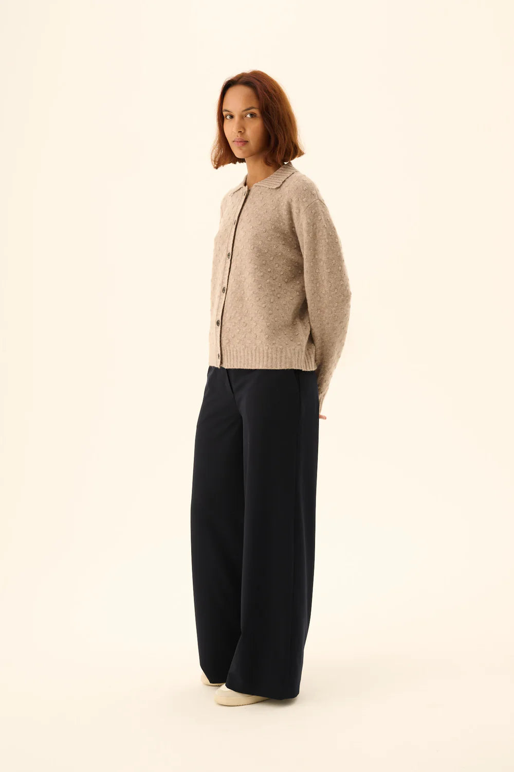 Kian merino cardigan - Taupe