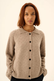 Kian merino cardigan - Taupe