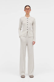 Korine merino cardigan - Light grey melange