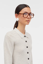 Korine merino cardigan - Light grey melange