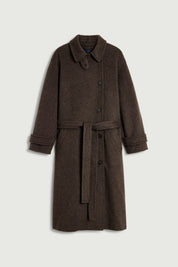 Jules coat in brushed wool - Marron