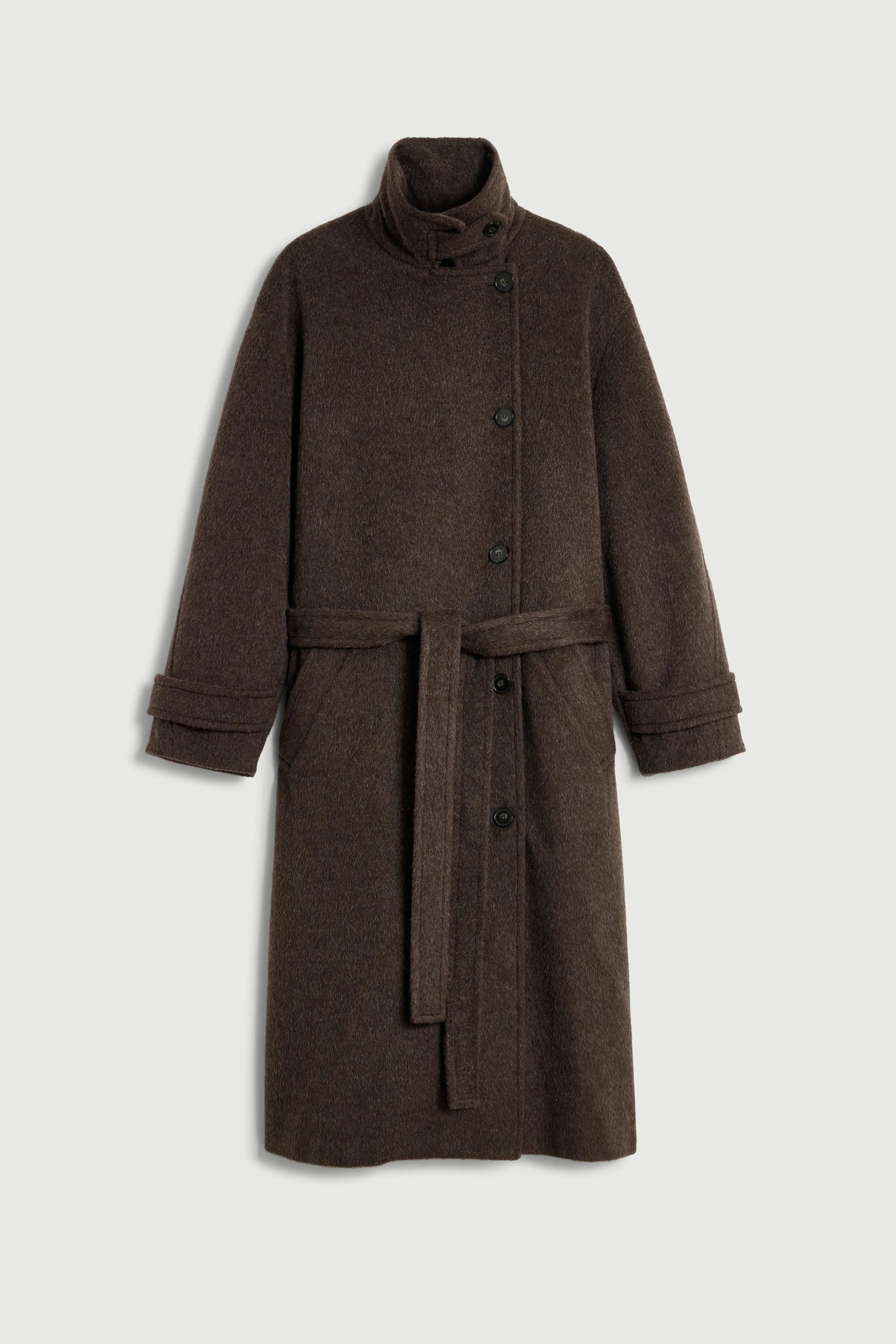Jules coat in brushed wool - Marron