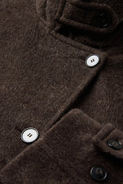 Jules coat in brushed wool - Marron