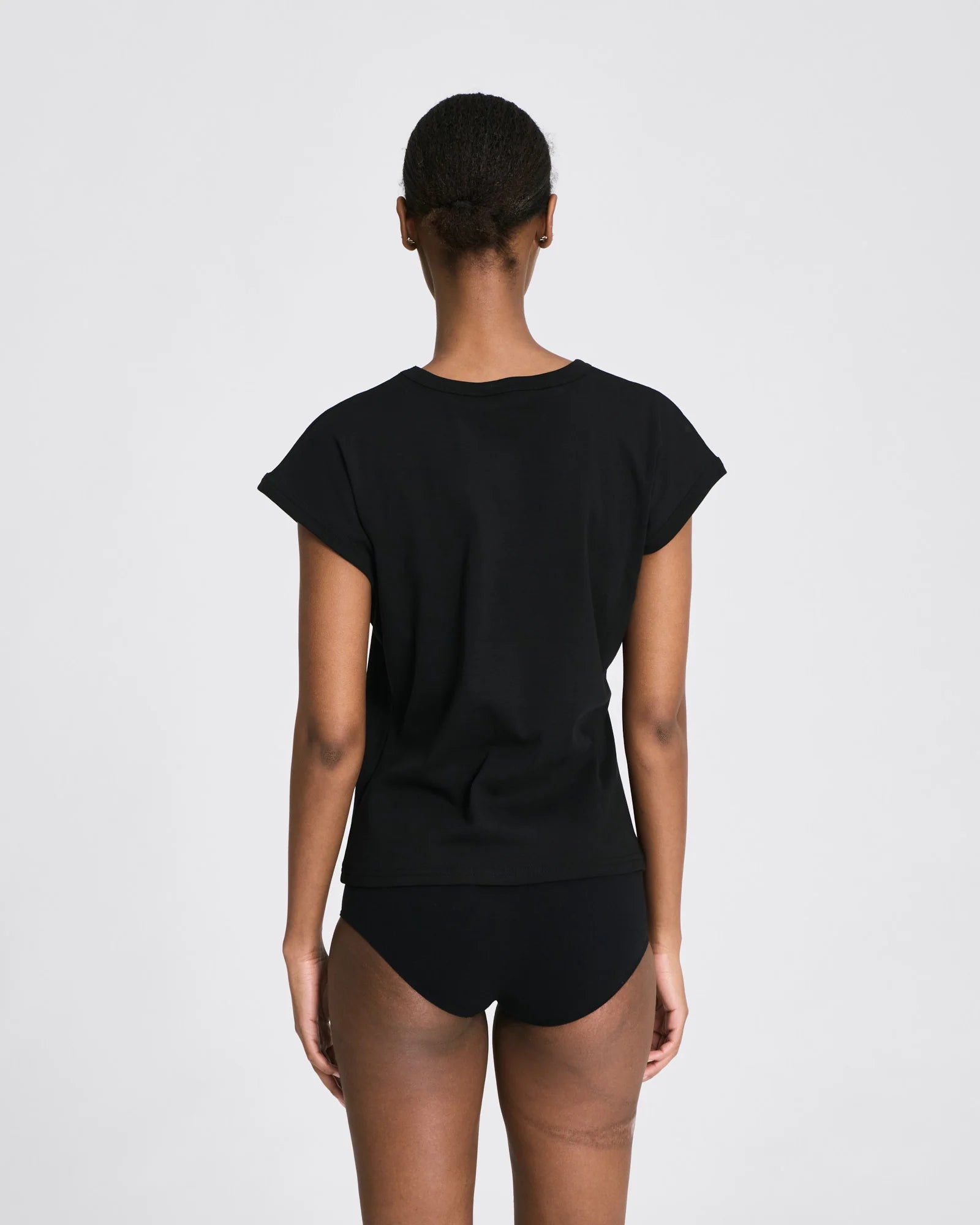 Malou cotton rib t-shirt - Black