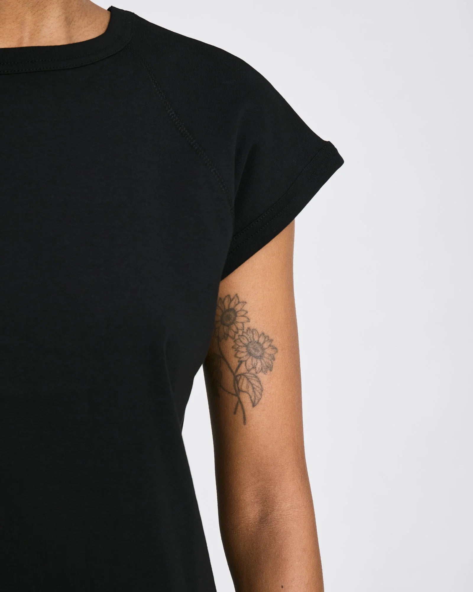 Malou cotton rib t-shirt - Black