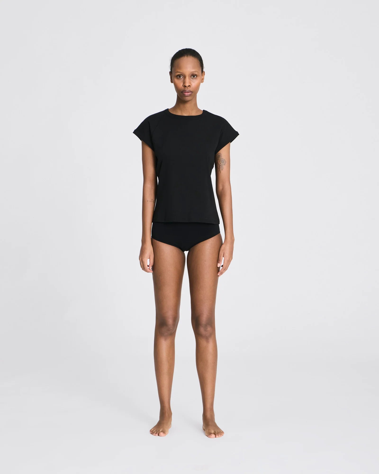 Malou cotton rib t-shirt - Black