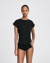 Malou cotton rib t-shirt - Black