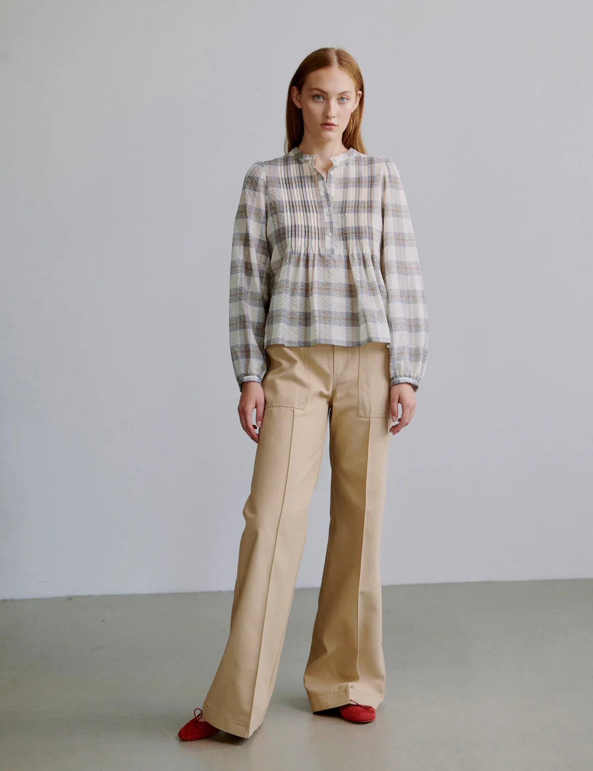 Nea blouse - whisper check