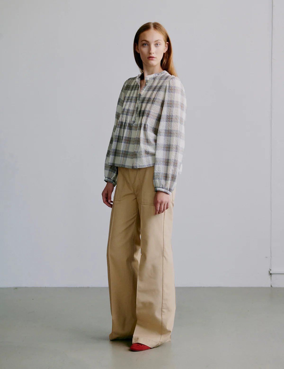 Nea blouse - whisper check