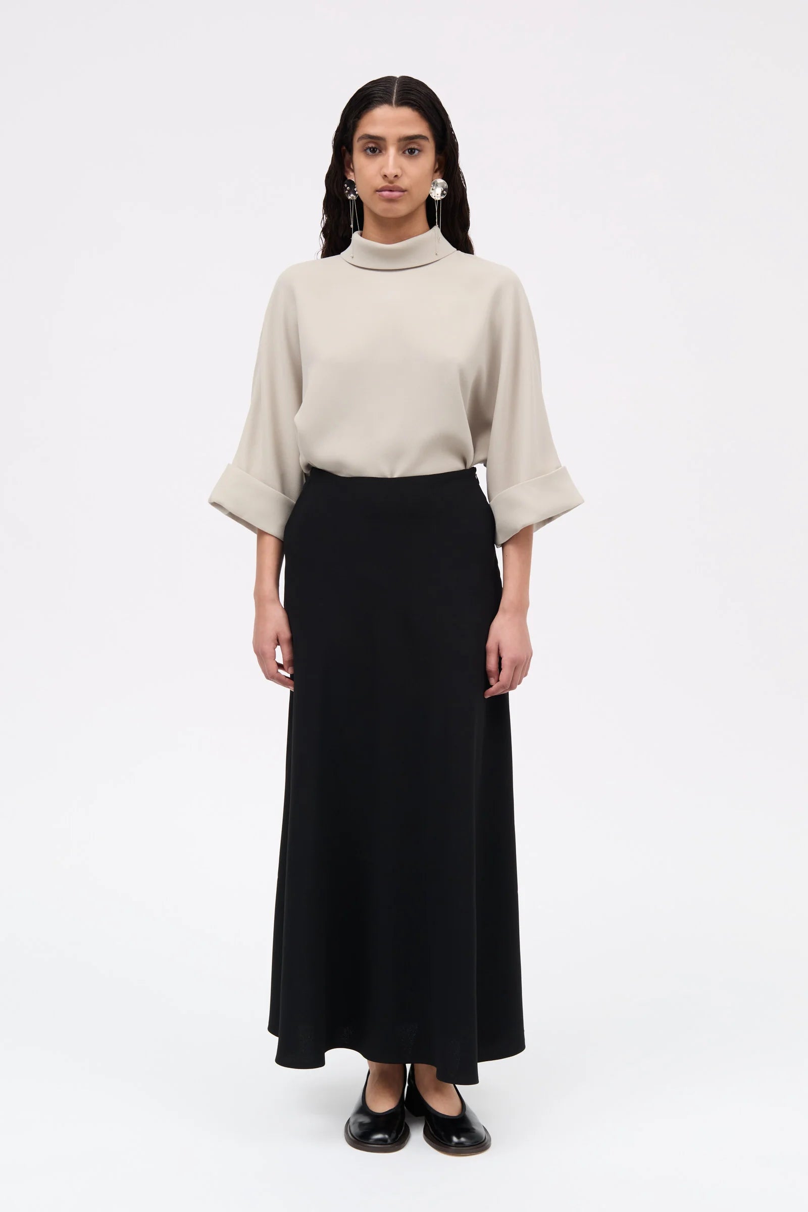 Nimo crepe gerogette skirt - Black