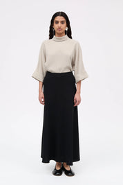 Nimo crepe gerogette skirt - Black
