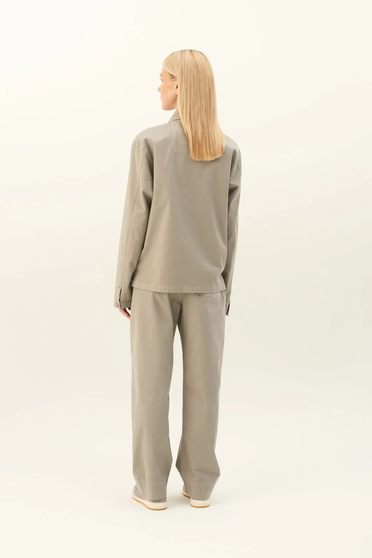 Palla garment dyed twill pants - Elephant grey