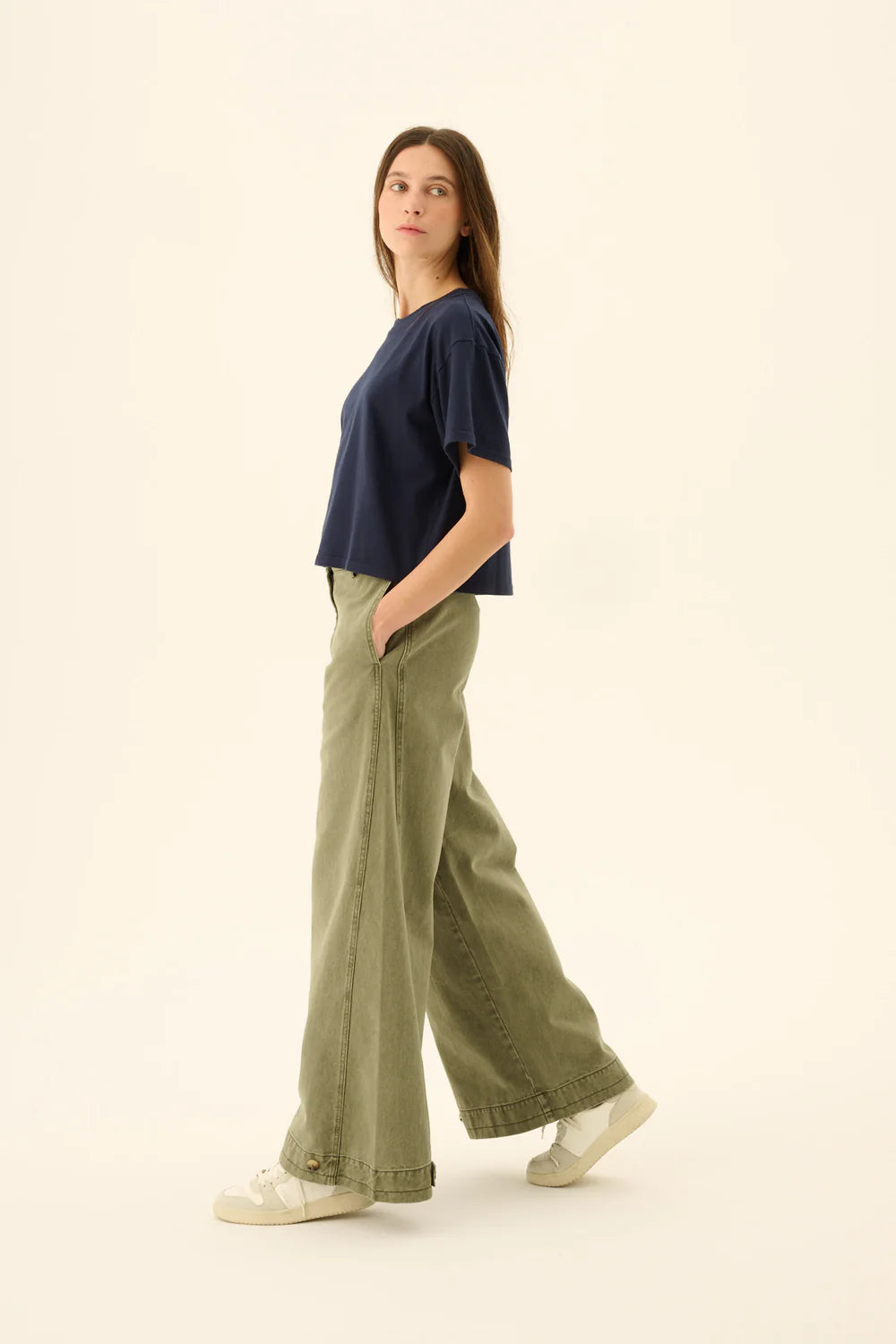Patsy faded twill jeans - sage green