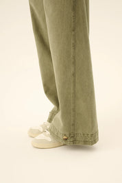 Patsy faded twill jeans - sage green