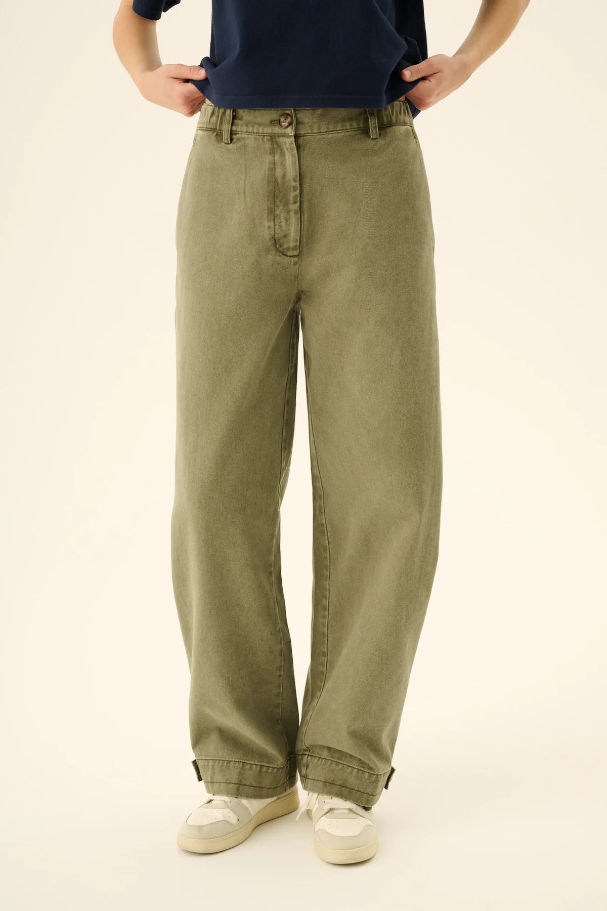 Patsy faded twill jeans - sage green