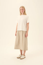 Pen heavy seersucker skirt - Brown stripe