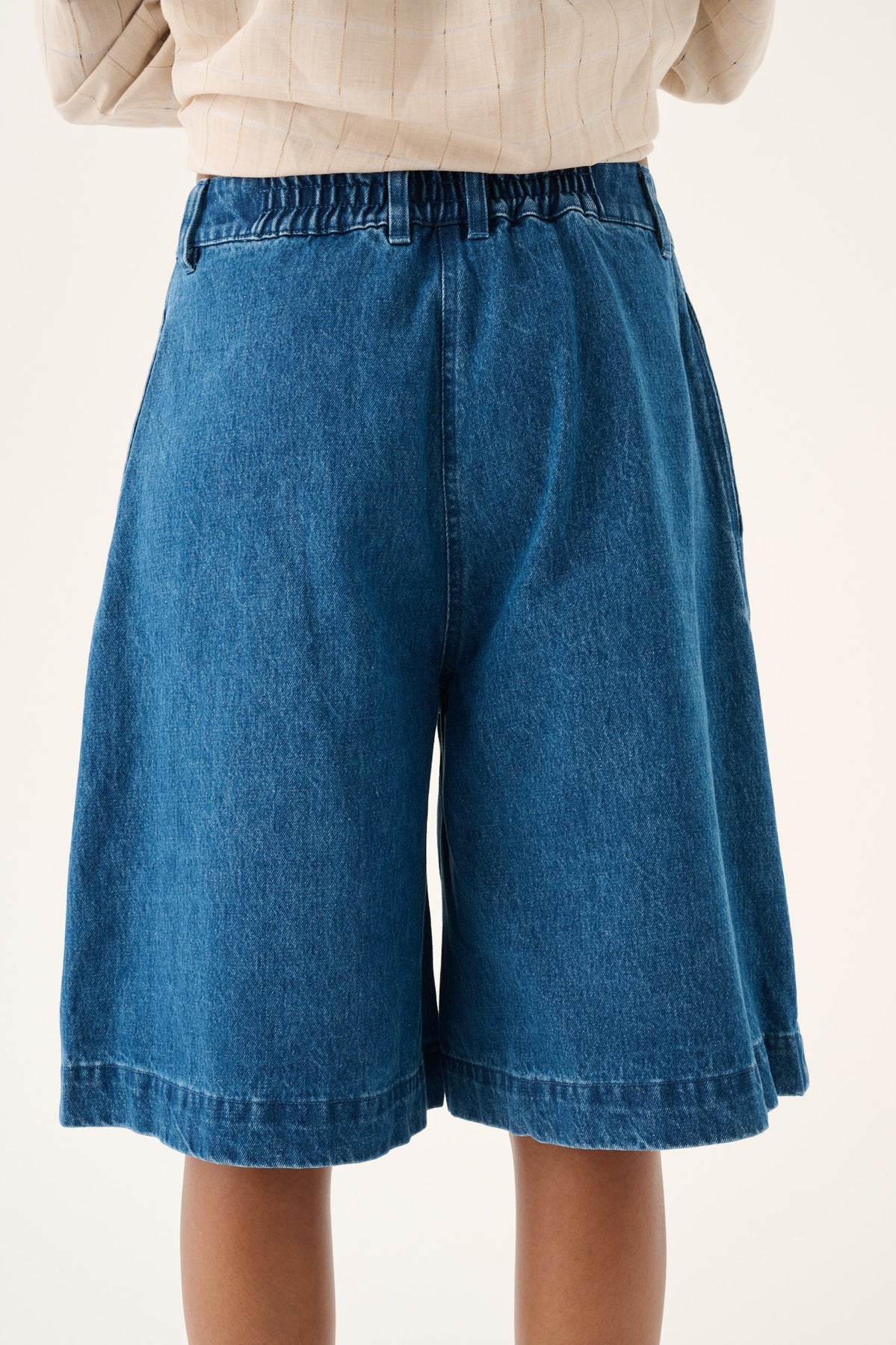 Perla heavy denim shorts - washed indigo