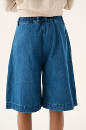 Perla heavy denim shorts - washed indigo