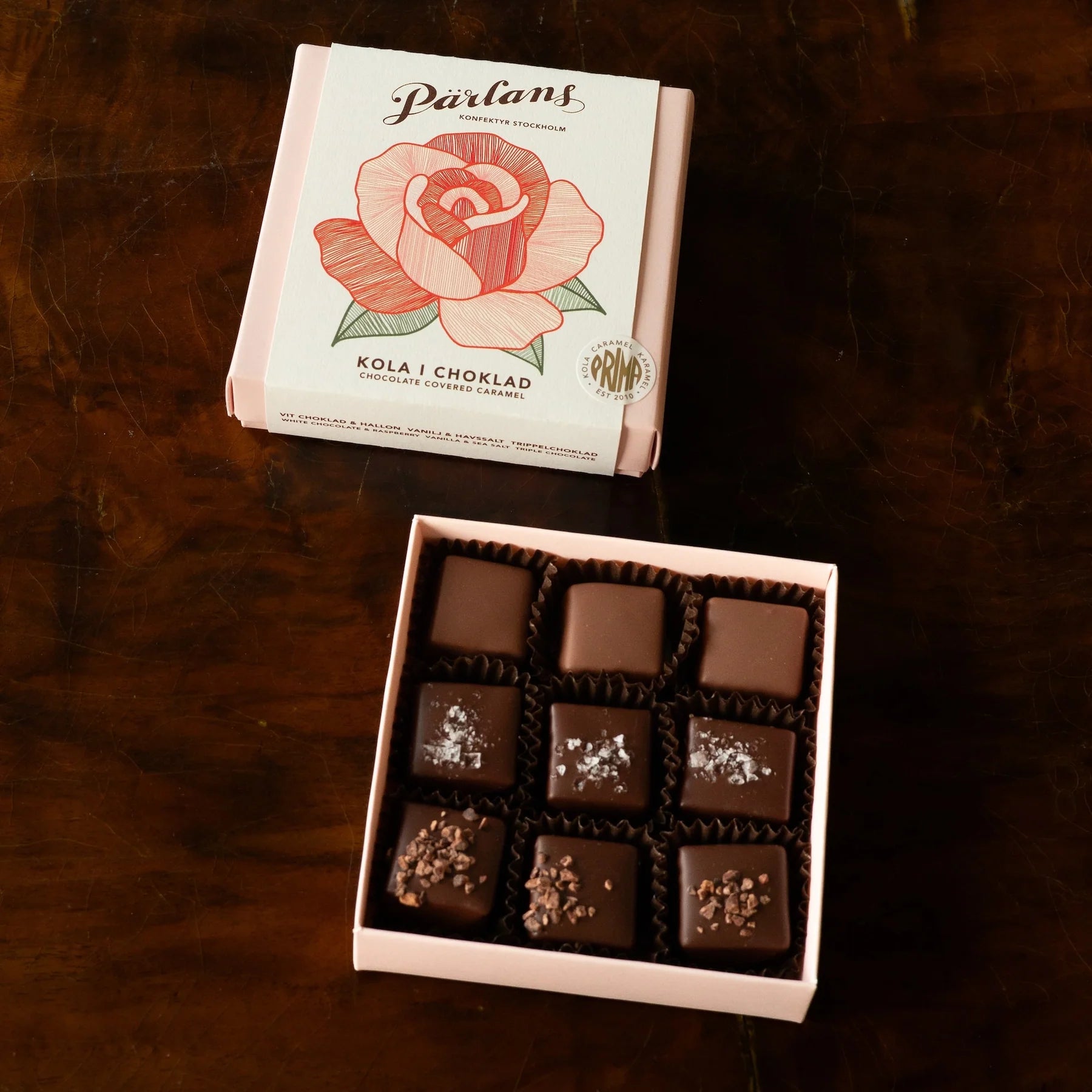 Karameller med chokoladeovertræk - 9 stk