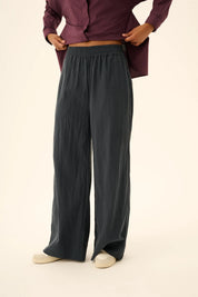 Prisila crinkled tencel pants - Dark navy