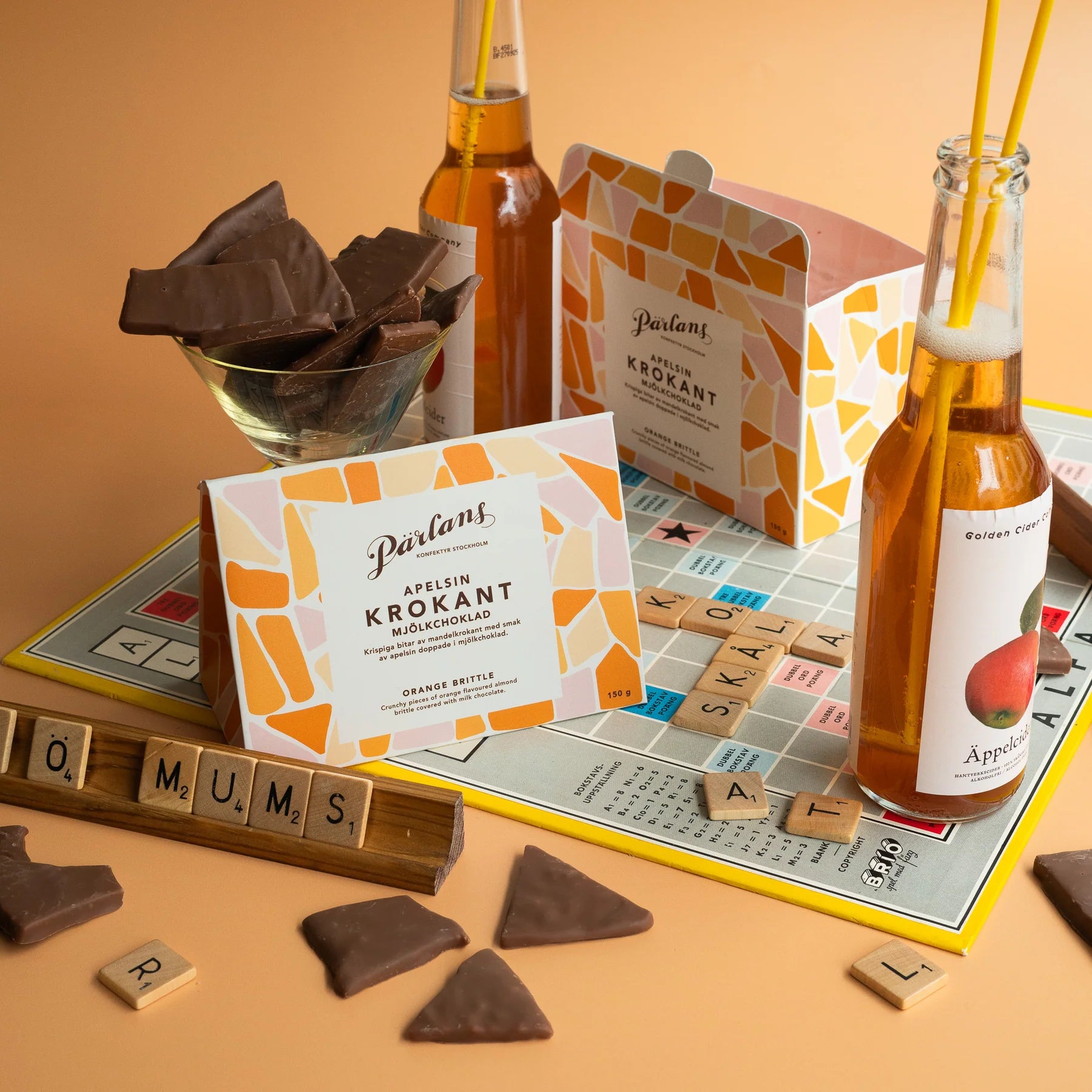 Krokant - mælkechokolade med appelsinsmag