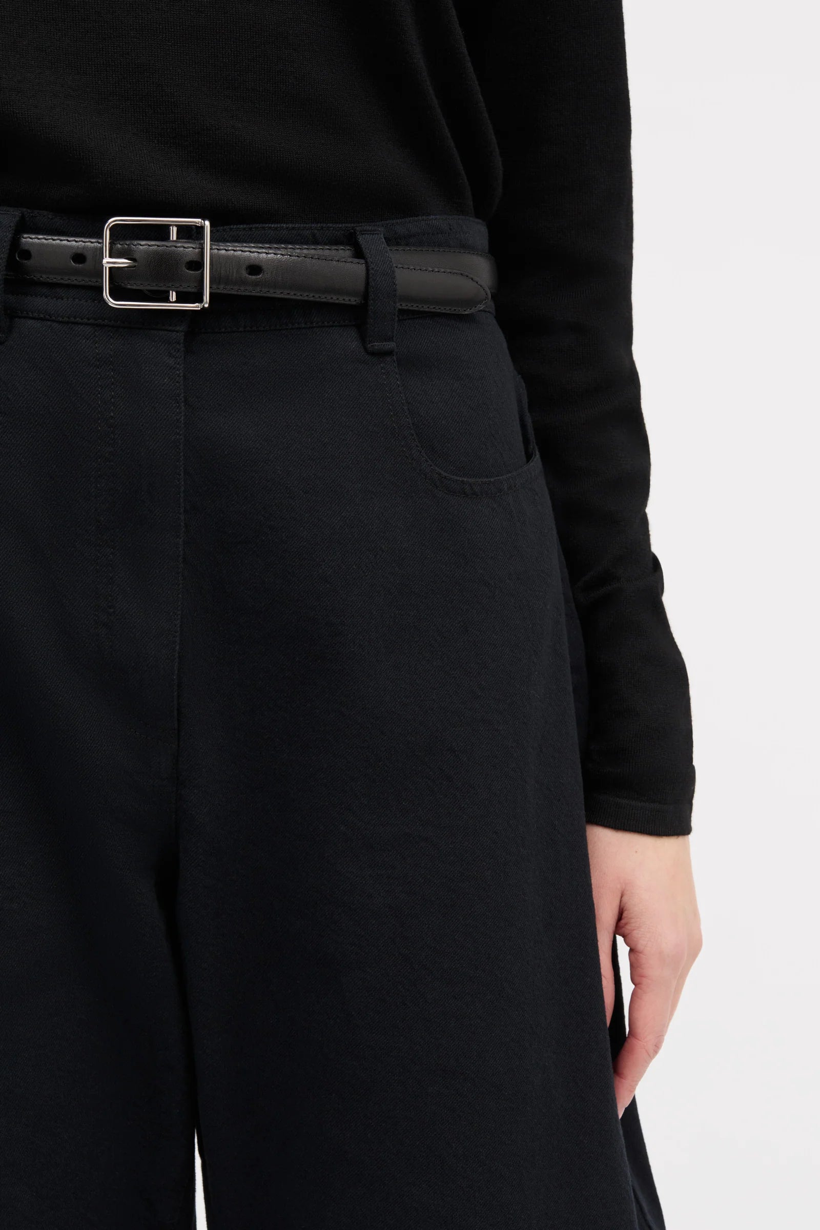 Pella cotton twill pants - black