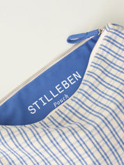 Pouch, small - checked blue