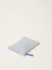 Pouch, small - checked blue