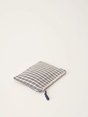 Pouch, small - checked navy