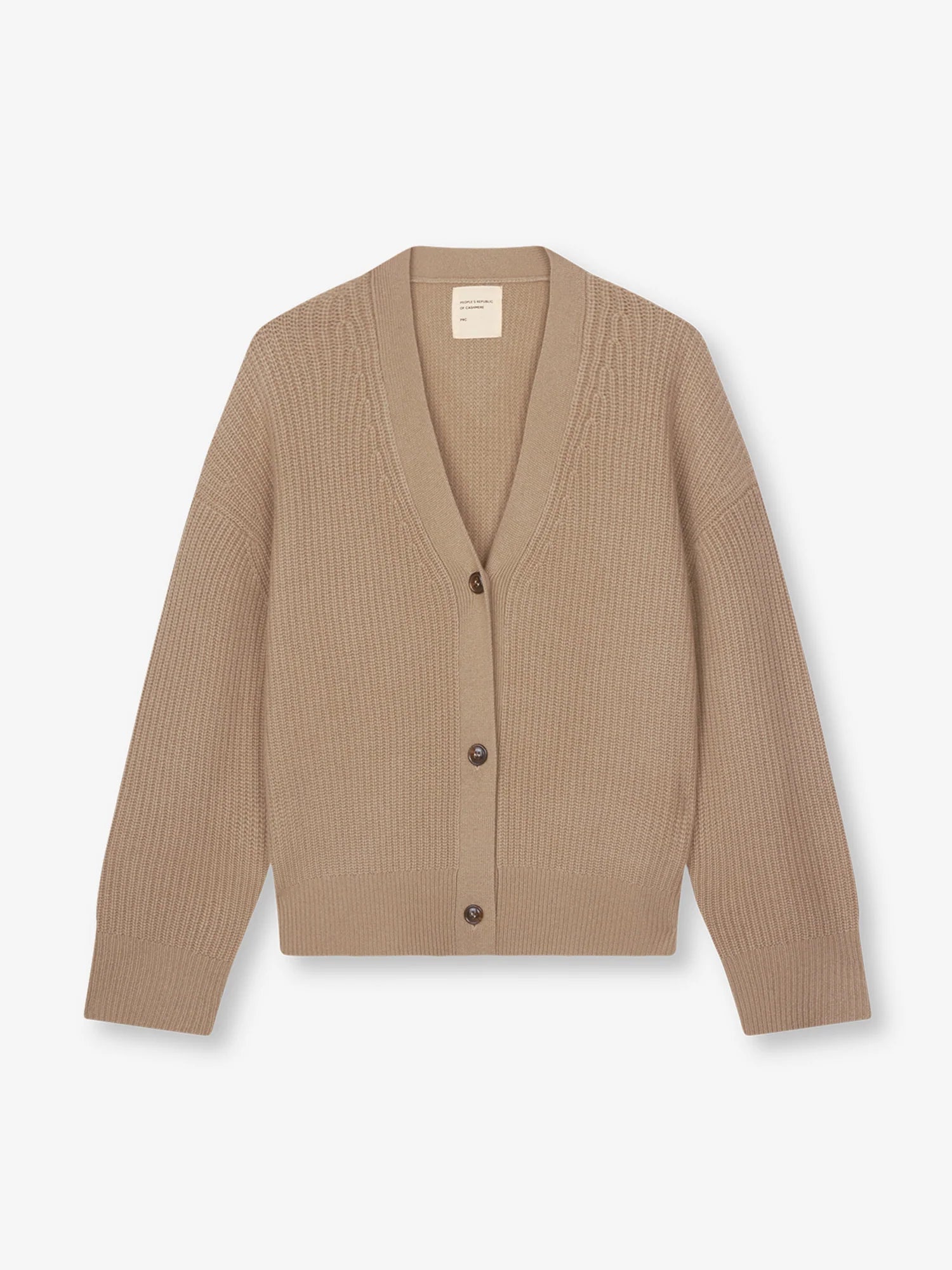 Premium Ribbed Cardigan - Taupe
